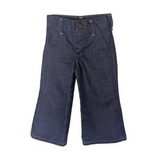 Vintage Wrangler Toddler‎ Kids Dark Denim Jeans 2T Blue Flare Leg Snap Closure